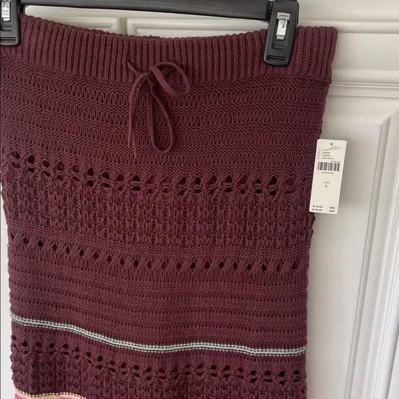 NWT Maeve by anthropology Crochet Midi boho Skirt brown size small - Picture 7 of 17